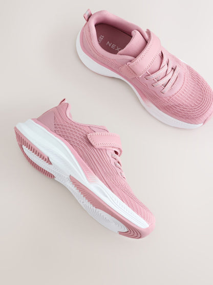Pink Wide Fit (G) Elastic Lace-Up Trainers image 6