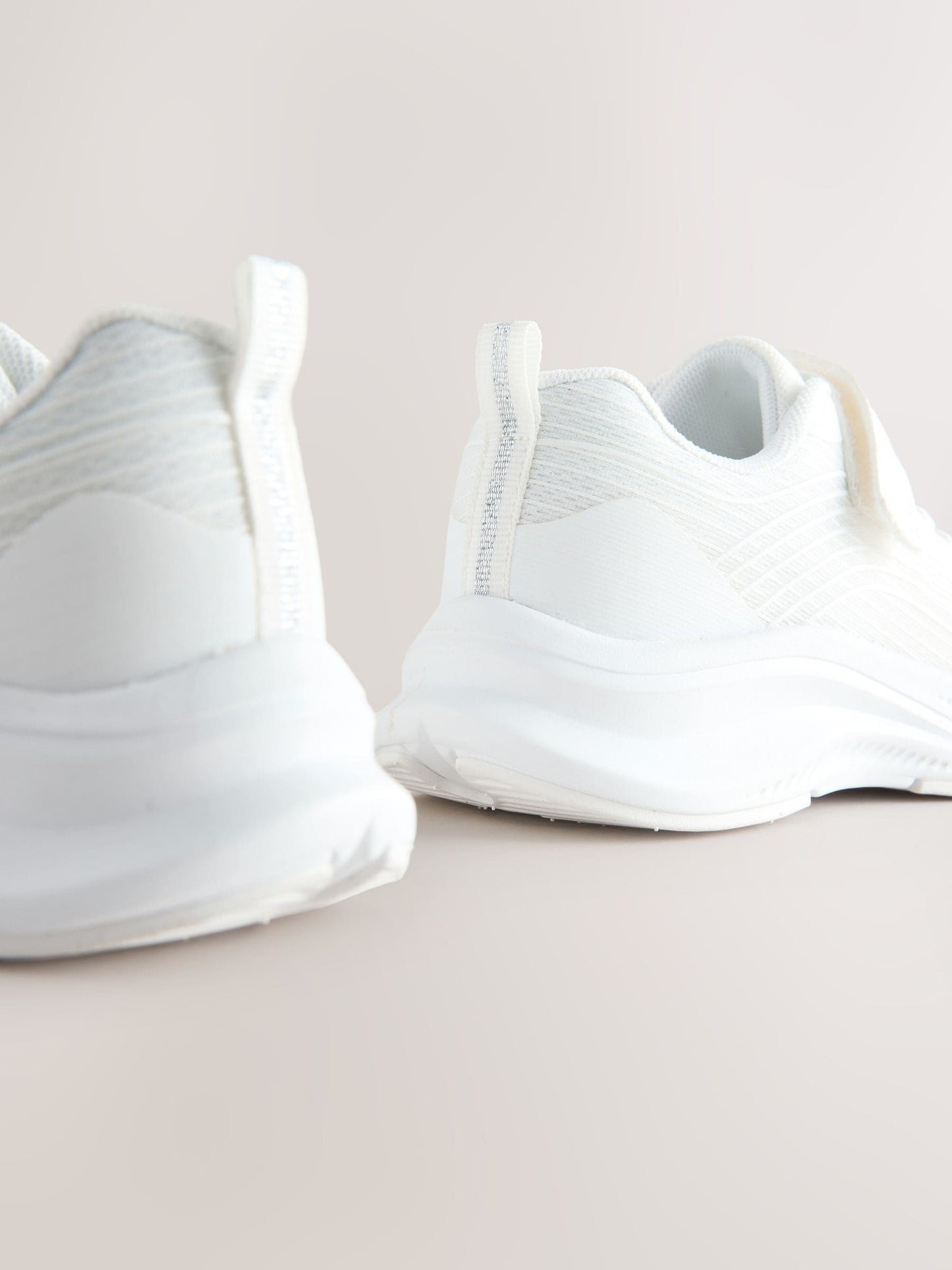 White Wide Fit (G) Elastic Lace-Up Trainers image 5