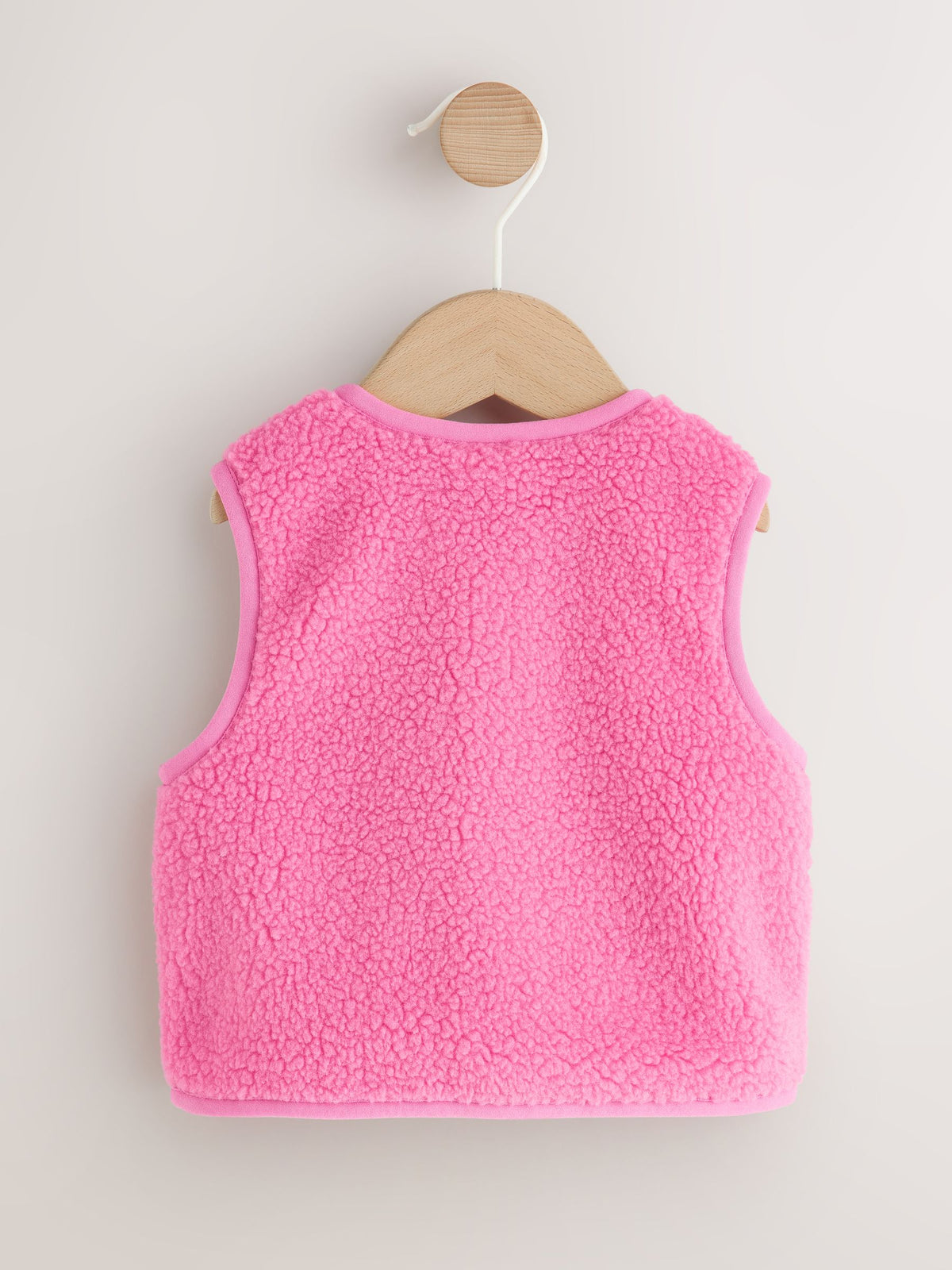 Pink Borg Baby Gilet Jacket (0mths-2yrs) - image 2