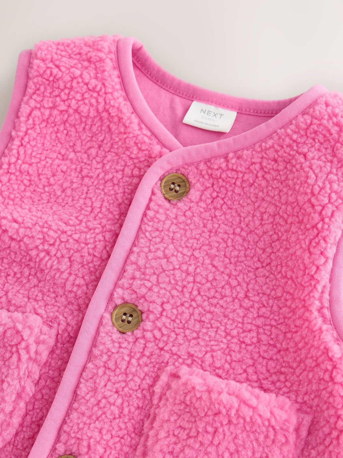 Pink Borg Baby Gilet Jacket (0mths-2yrs) - image 3