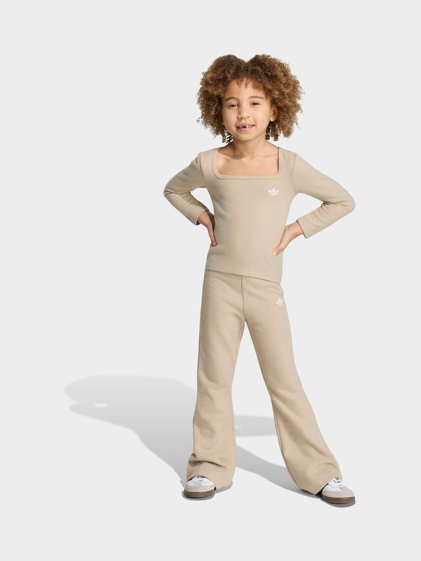 Dsiney Kidz - adidas Originals Brown Long Sleeve Top & Flare Leggings Set image 1