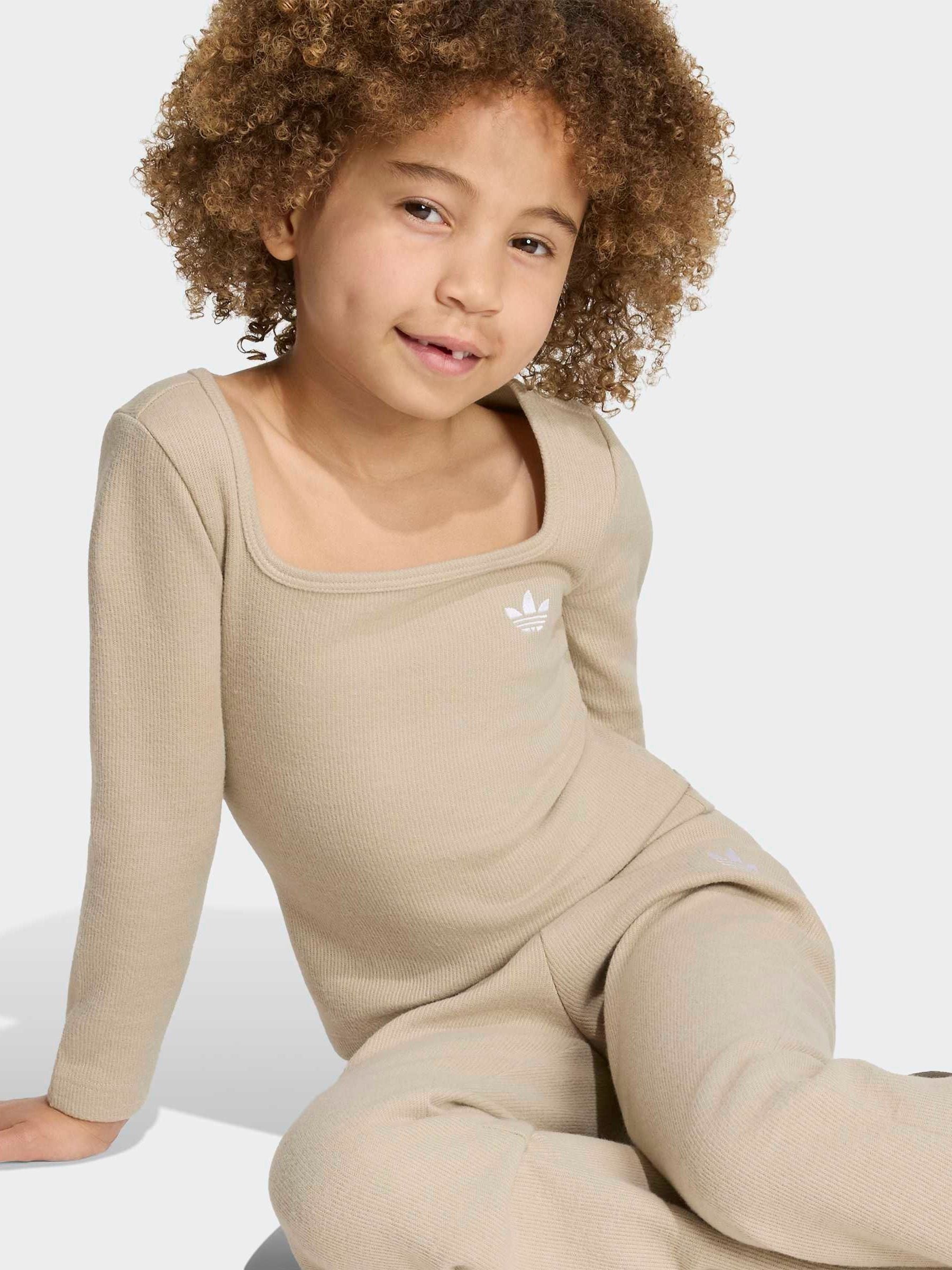 Dsiney Kidz - adidas Originals Brown Long Sleeve Top & Flare Leggings Set image 4