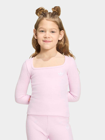 Dsiney Kidz - adidas Originals Pink Long Sleeve Top & Flare Leggings Set image 4