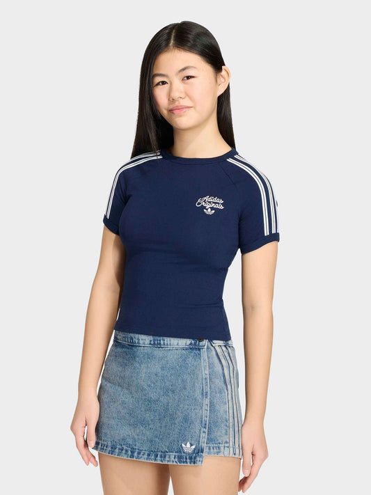 Dsiney Kidz - adidas Originals Blue 3 Stripe T-Shirt image 1