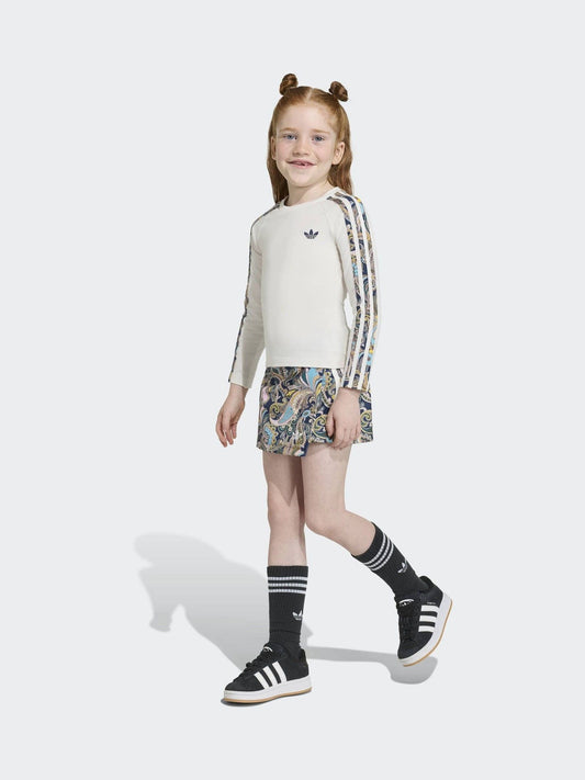 Dsiney Kidz - adidas Originals White Liberty London 3 Stripe T-Shirt and Wrap Skirts Set image 1