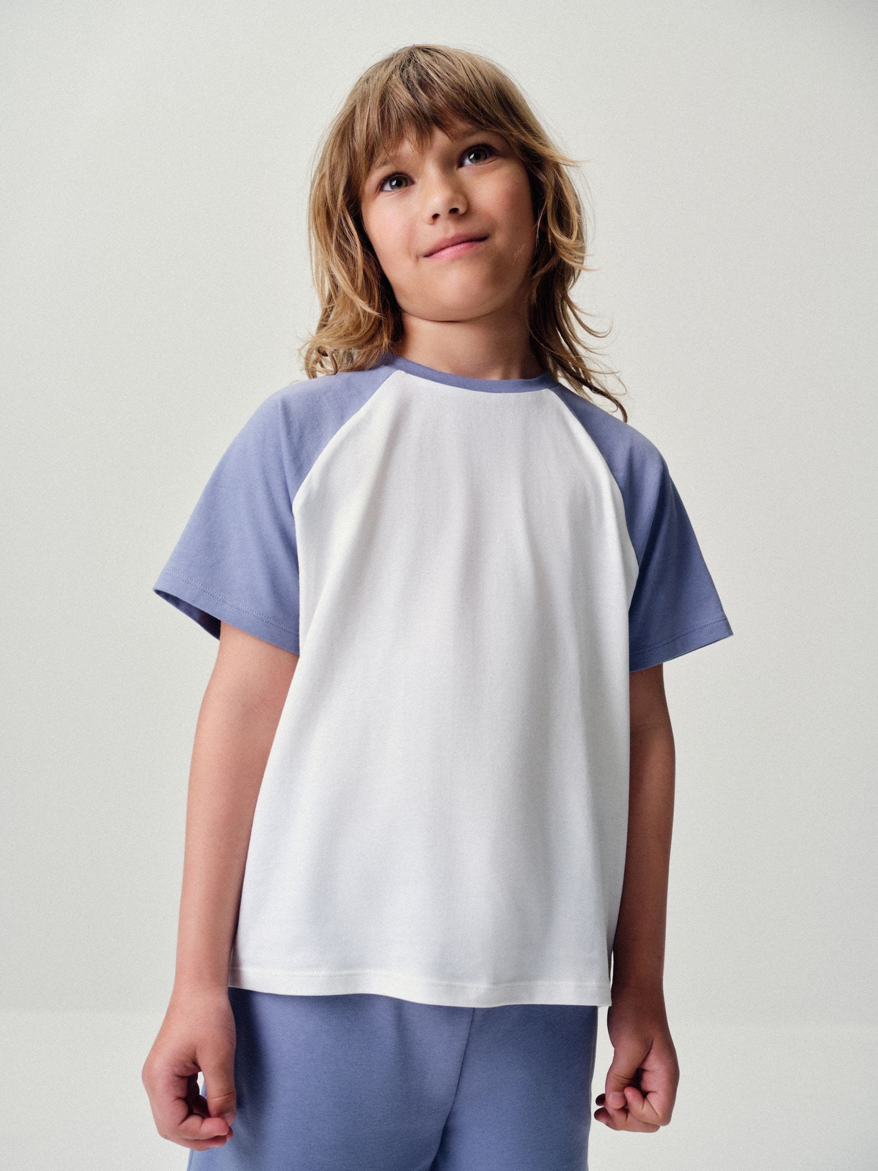 Dsiney Kidz - The Set 8 Piece Jersey Zip Through Hoody Crew Joggers Shorts and Short Sleeve Oversized T-Shirt Set Blue/Navy/White image 3