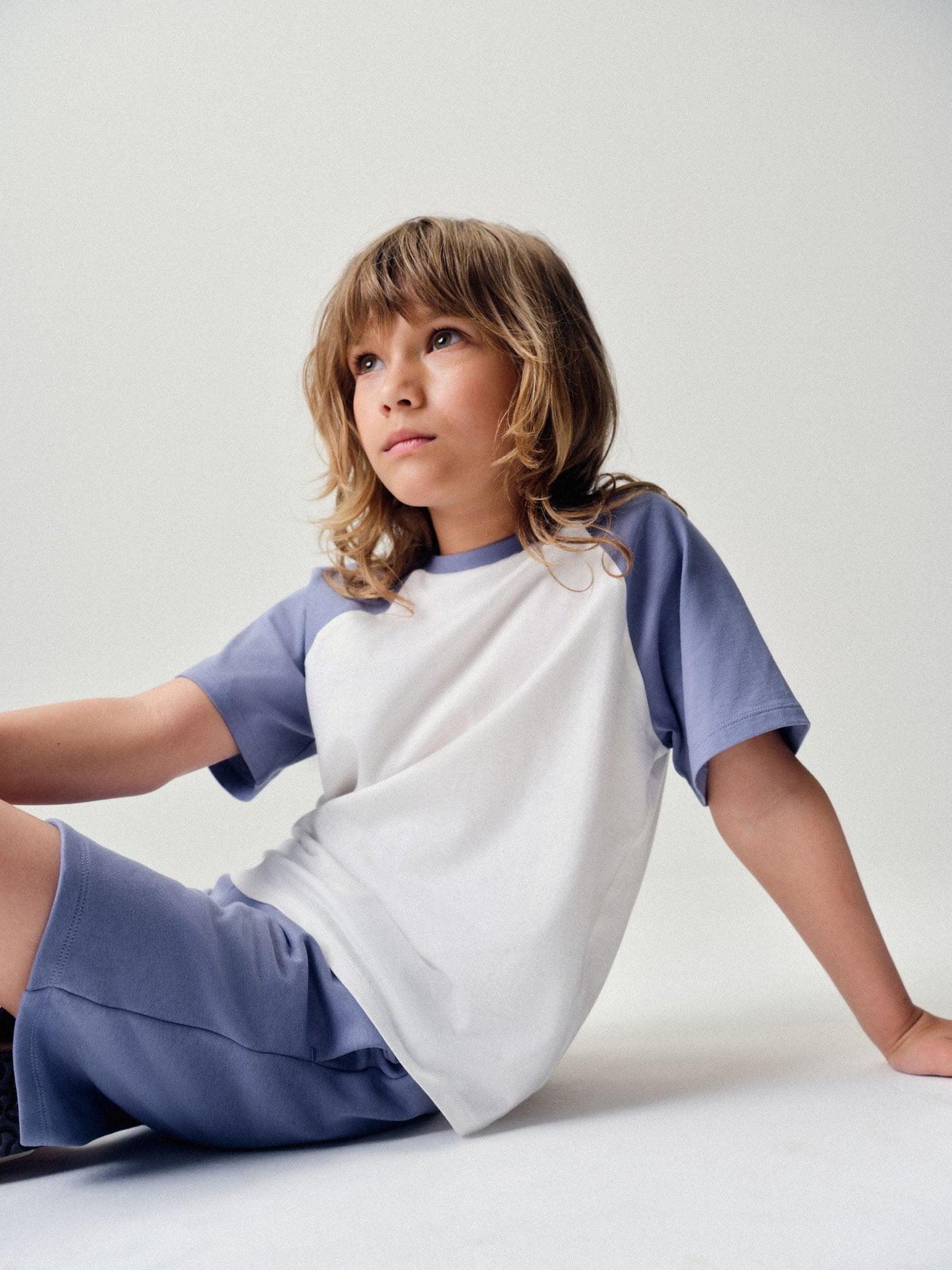 Dsiney Kidz - The Set 8 Piece Jersey Zip Through Hoody Crew Joggers Shorts and Short Sleeve Oversized T-Shirt Set Blue/Navy/White image 4