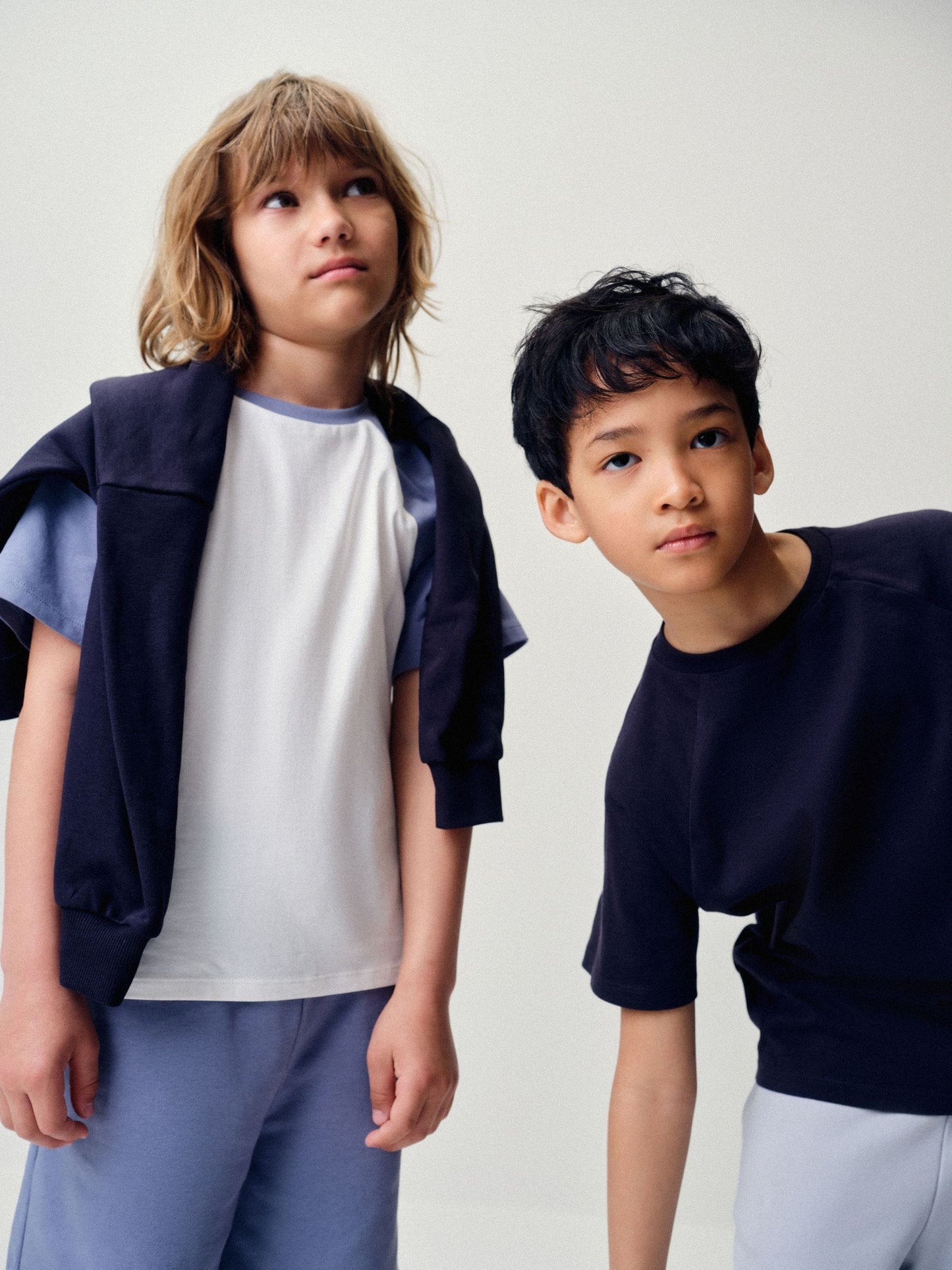 Dsiney Kidz - The Set 8 Piece Jersey Zip Through Hoody Crew Joggers Shorts and Short Sleeve Oversized T-Shirt Set Blue/Navy/White image 8
