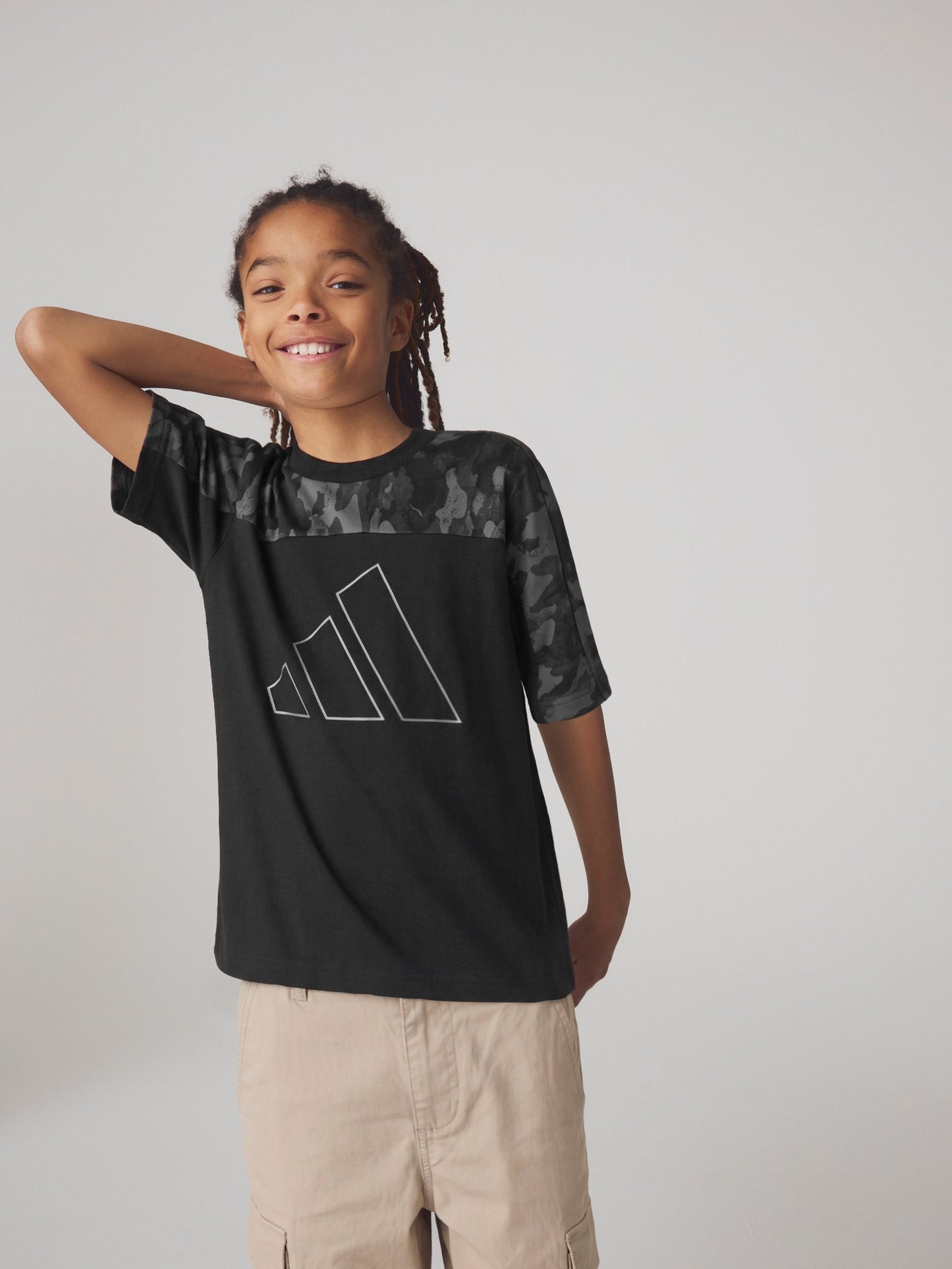 Dsiney Kidz - adidas Black Essentials Camo Cotton T-Shirt image 1