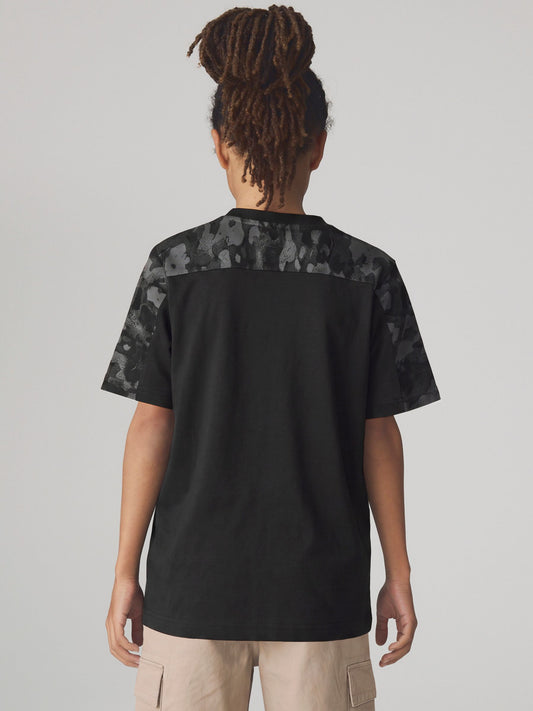 Dsiney Kidz - adidas Black Essentials Camo Cotton T-Shirt image 2