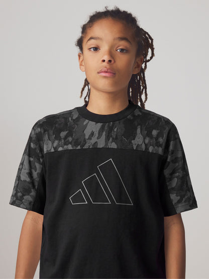 Dsiney Kidz - adidas Black Essentials Camo Cotton T-Shirt image 3