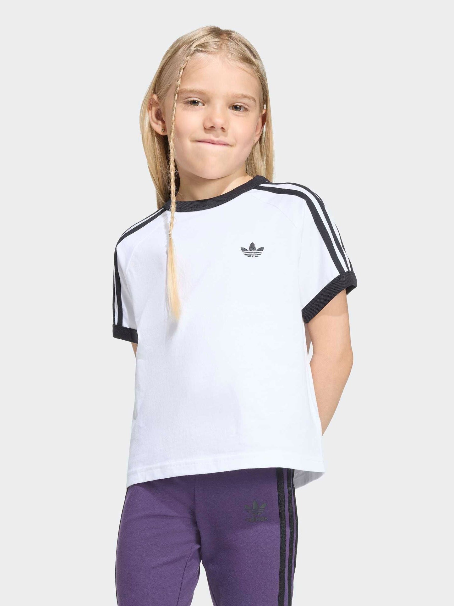 Dsiney Kidz - adidas Originals White 3 Stripe T-Shirt image 1