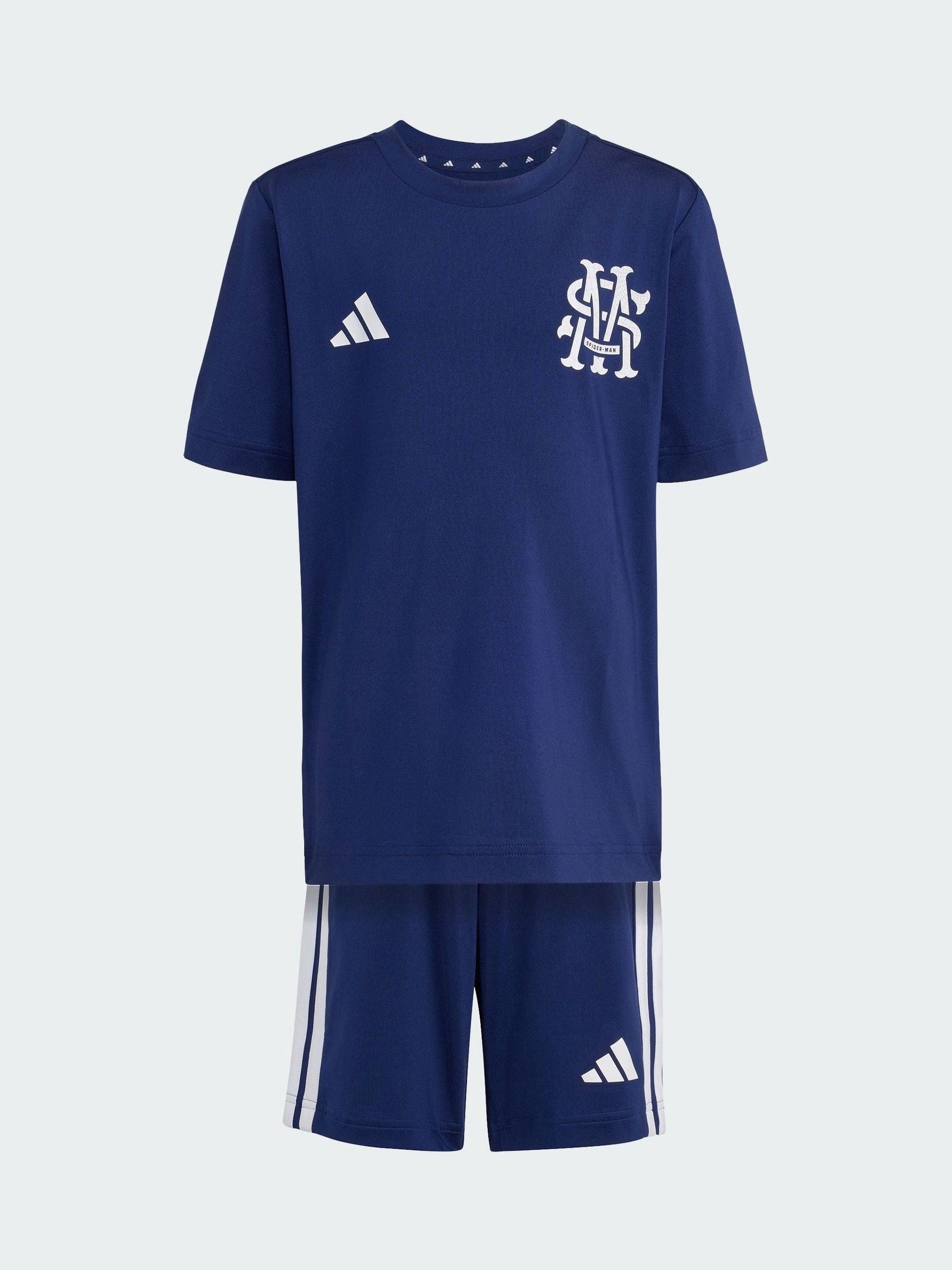 Dsiney Kidz - adidas Navy Blue Marvel Spiderman Little Kids T-Shirt and Shorts Set image 1