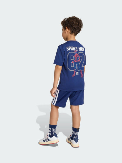 Dsiney Kidz - adidas Navy Blue Marvel Spiderman Little Kids T-Shirt and Shorts Set image 2