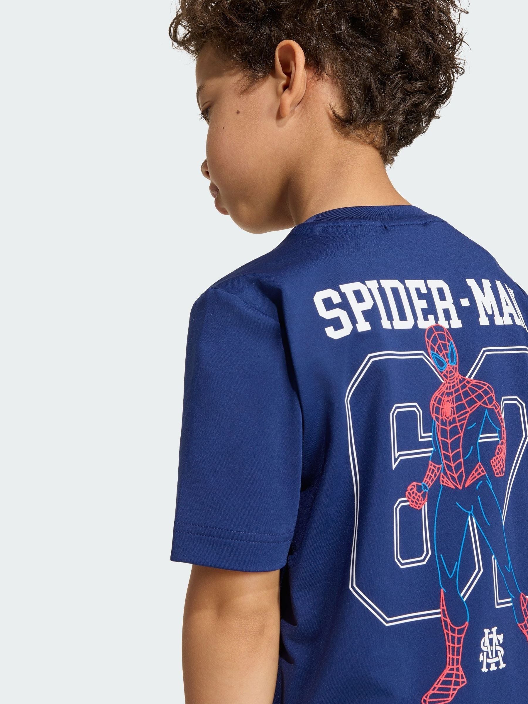Dsiney Kidz - adidas Navy Blue Marvel Spiderman Little Kids T-Shirt and Shorts Set image 3