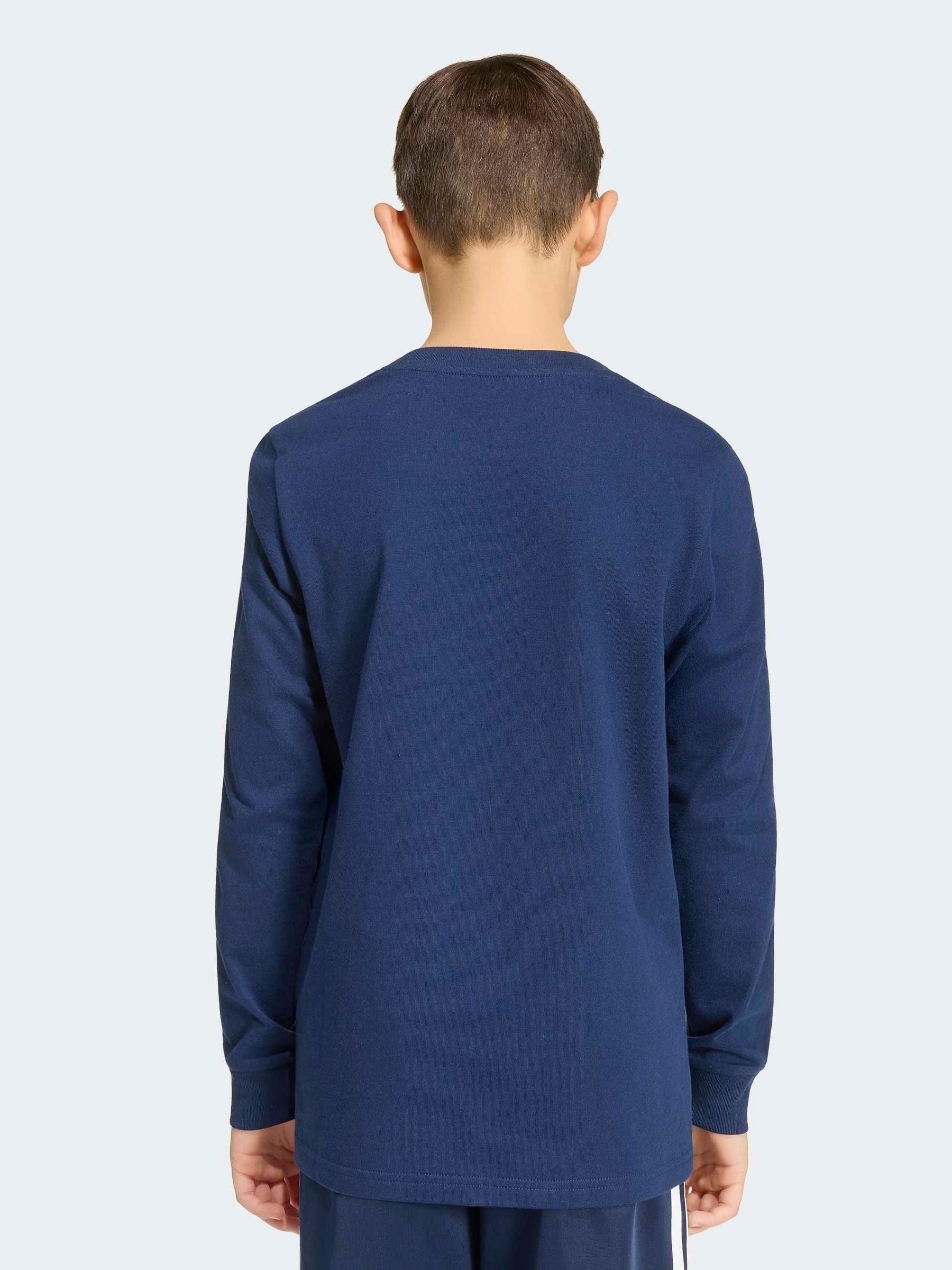 Dsiney Kidz - adidas Originals Blue 3-Stripe Long Sleeve T-Shirt image 2
