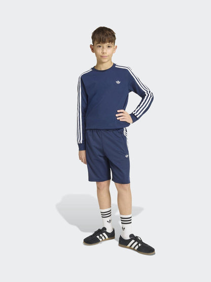 Dsiney Kidz - adidas Originals Blue 3-Stripe Long Sleeve T-Shirt image 3