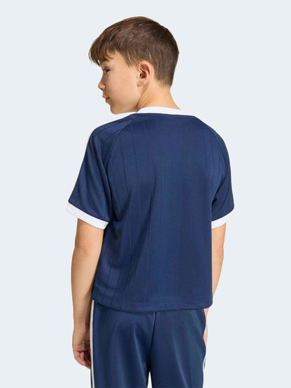 Dsiney Kidz - adidas Originals Blue Pinstripe 3 Stripe T-Shirt image 2