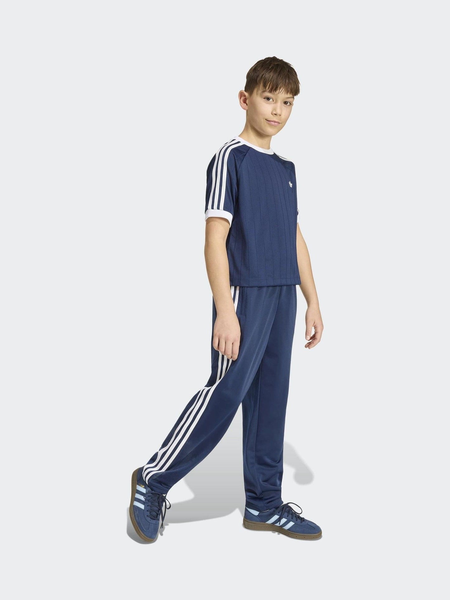 Dsiney Kidz - adidas Originals Blue Pinstripe 3 Stripe T-Shirt image 3