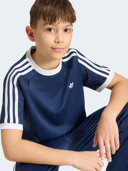 Dsiney Kidz - adidas Originals Blue Pinstripe 3 Stripe T-Shirt image 4