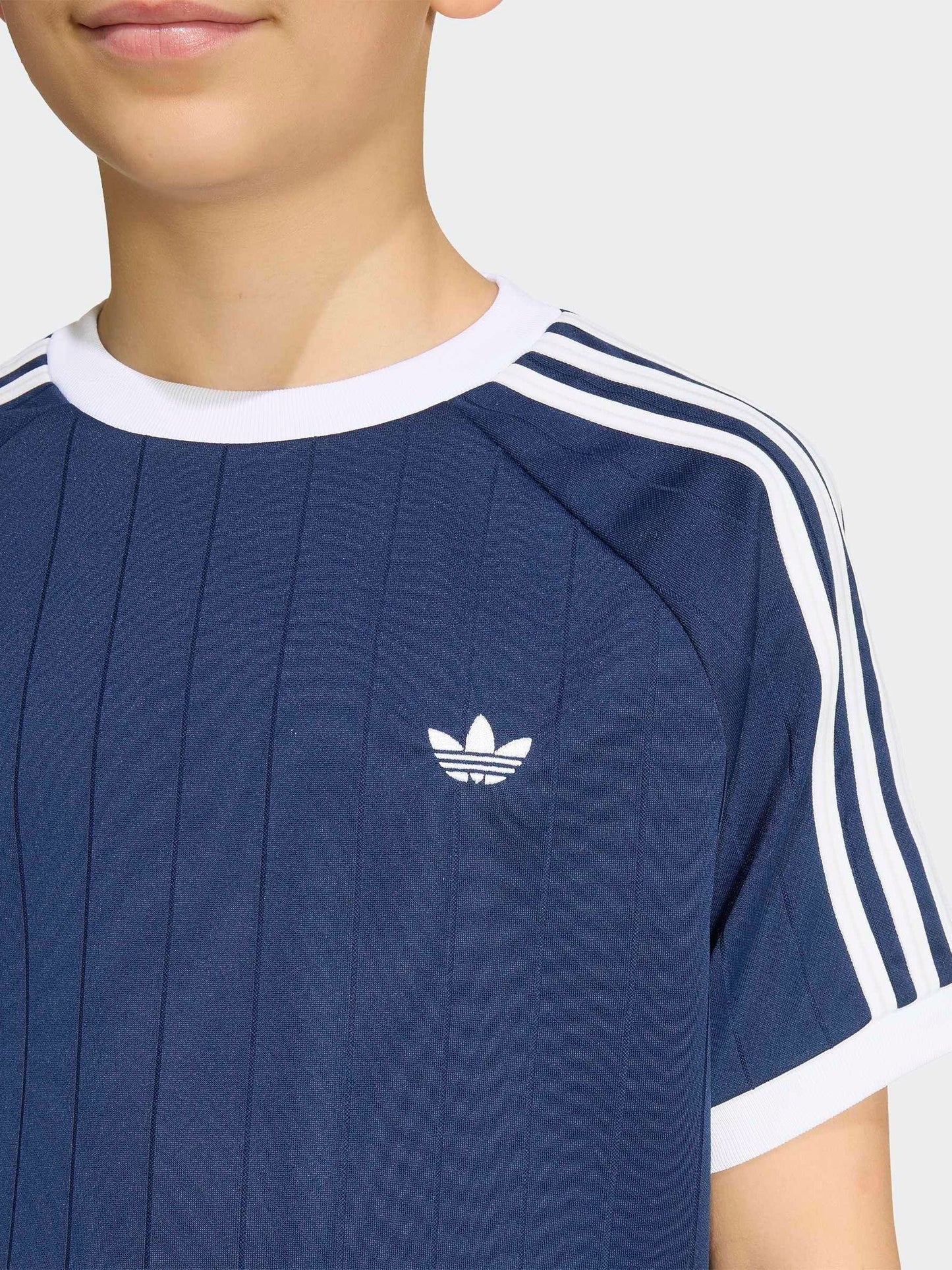 Dsiney Kidz - adidas Originals Blue Pinstripe 3 Stripe T-Shirt image 5