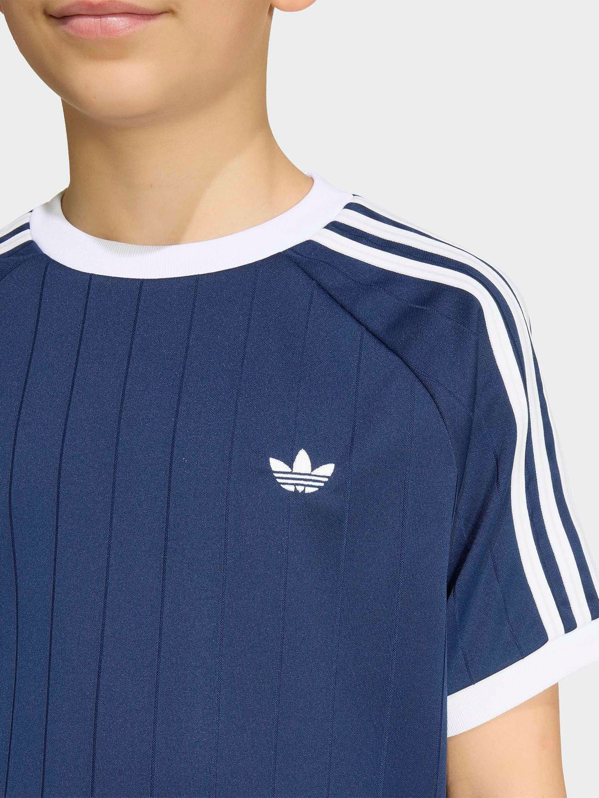 Dsiney Kidz - adidas Originals Blue Pinstripe 3 Stripe T-Shirt image 5