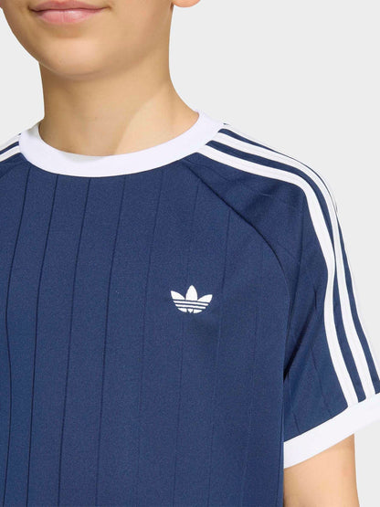 Dsiney Kidz - adidas Originals Blue Pinstripe 3 Stripe T-Shirt image 5