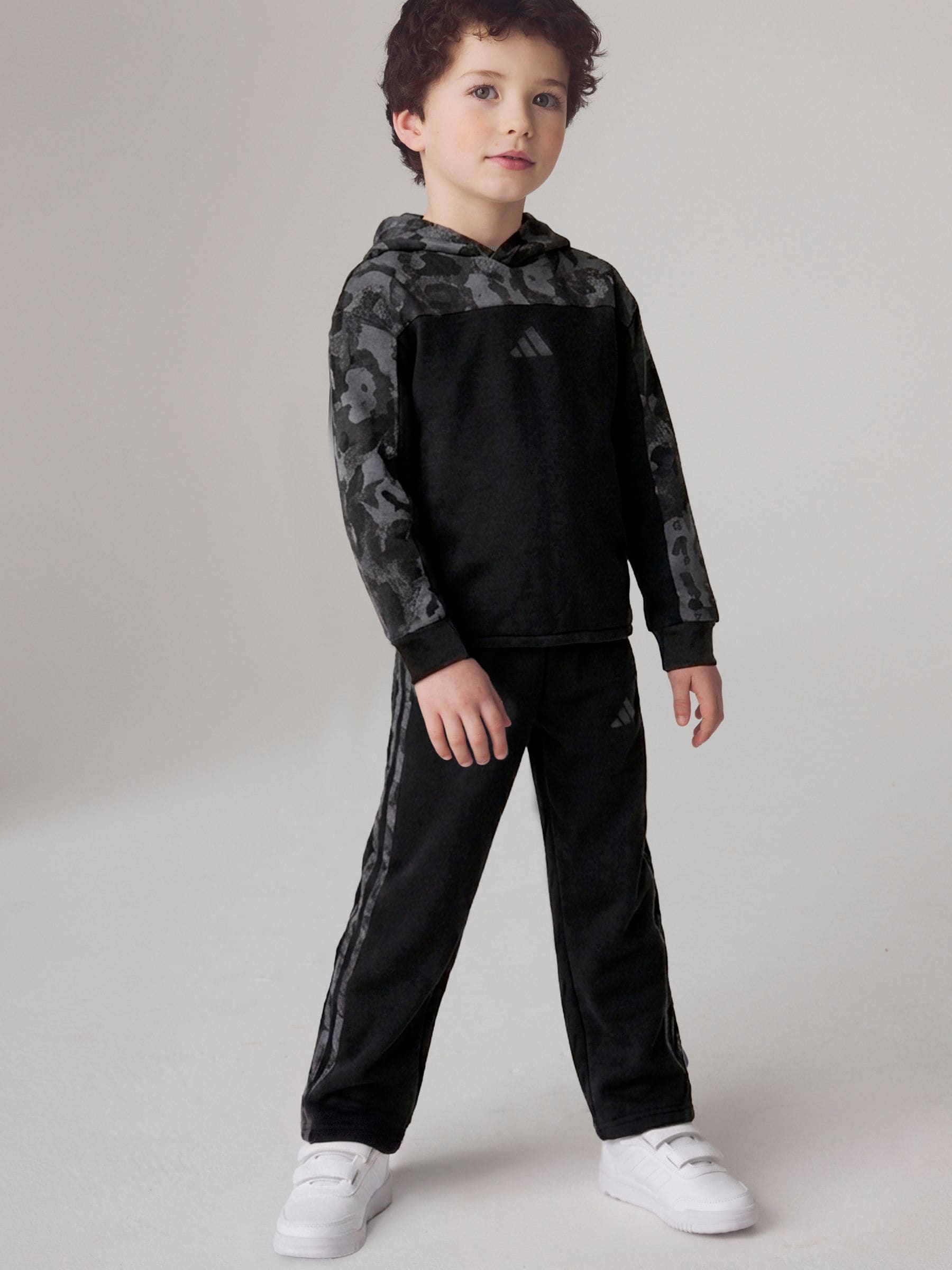 Dsiney Kidz - adidas Black Seasonal Essentials Hooded Joggers Set image 1