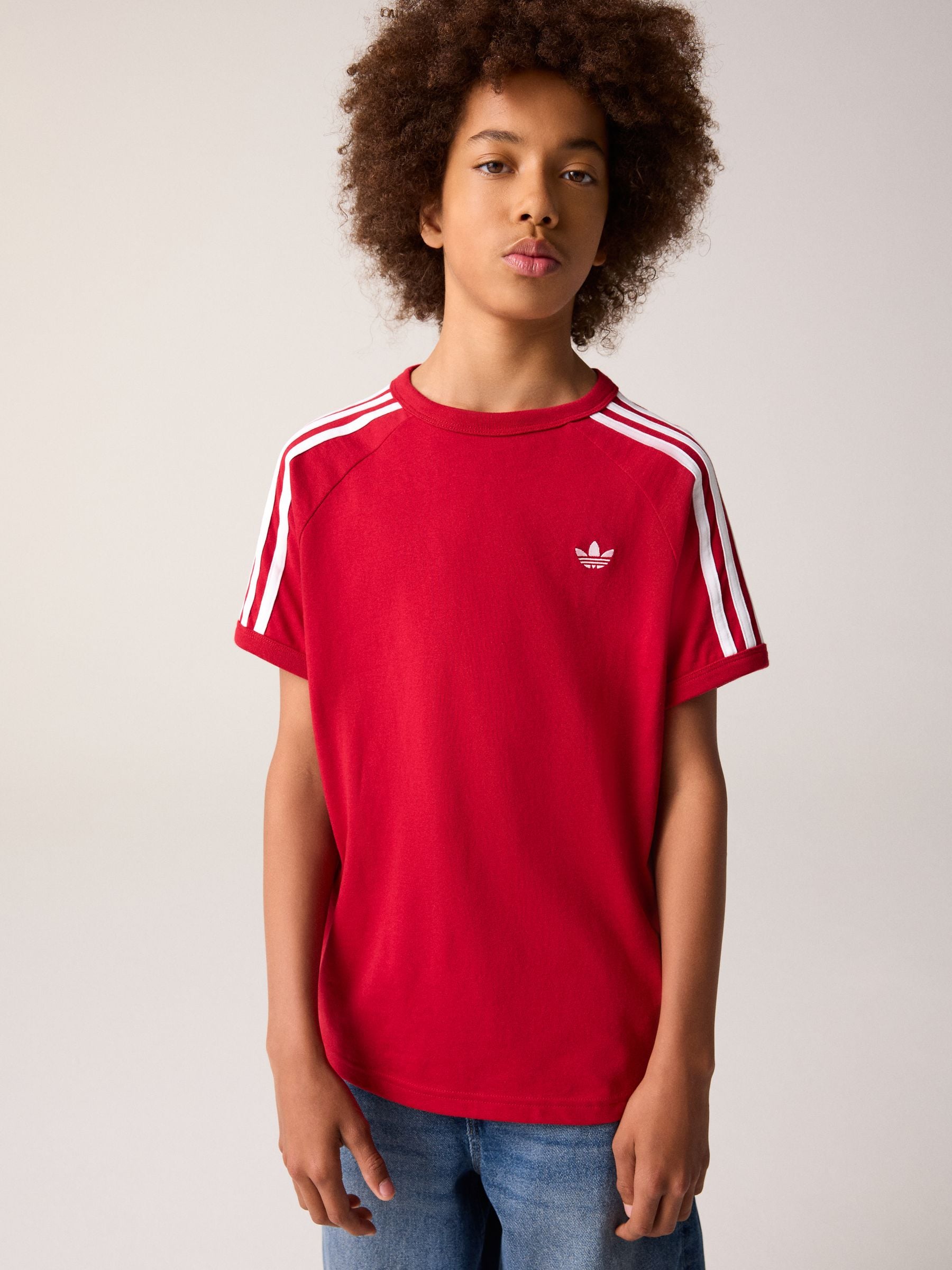 Dsiney Kidz - adidas Originals Red 3 Stripes T-Shirt image 1