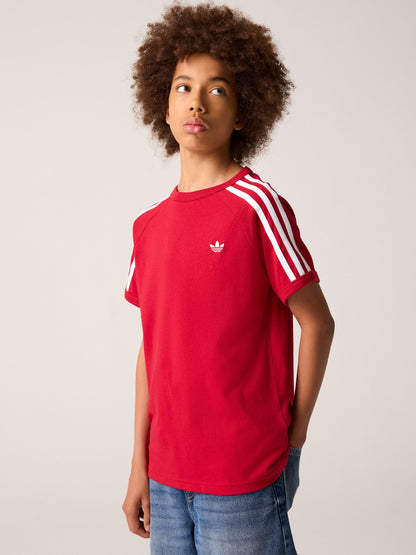 Dsiney Kidz - adidas Originals Red 3 Stripes T-Shirt image 2