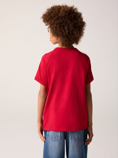 Dsiney Kidz - adidas Originals Red 3 Stripes T-Shirt image 3