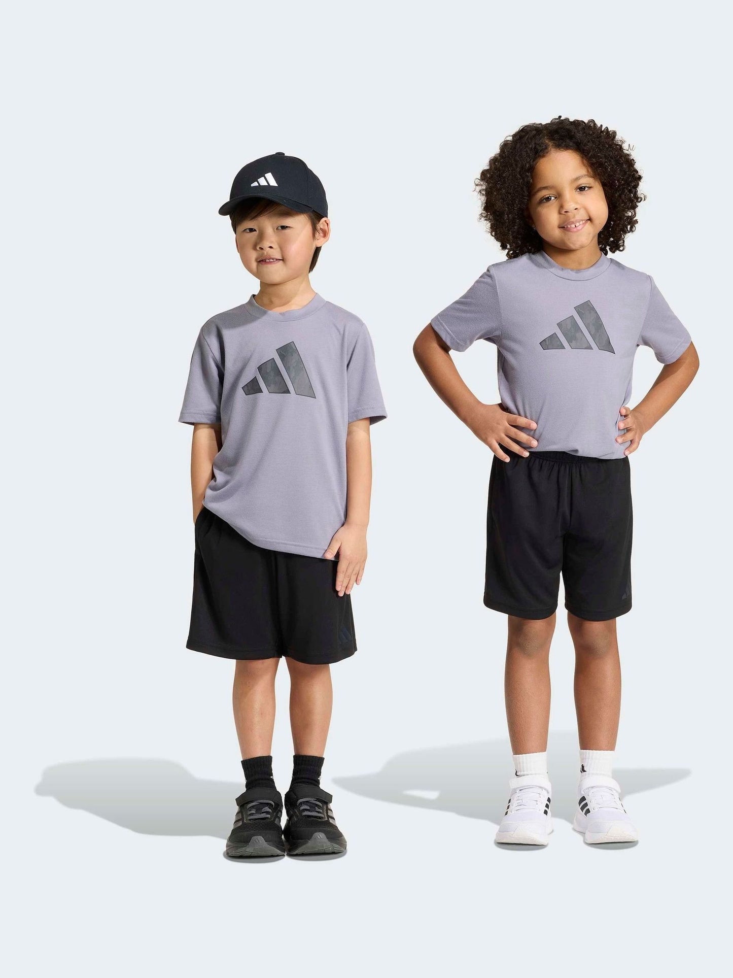 Dsiney Kidz - adidas Purple Camo Logo T-Shirt and Shorts Set image 2