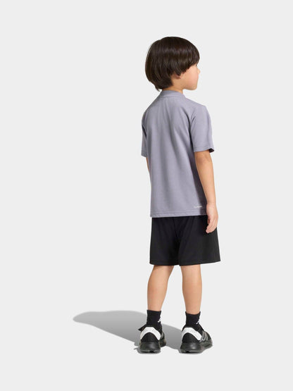 Dsiney Kidz - adidas Purple Camo Logo T-Shirt and Shorts Set image 3