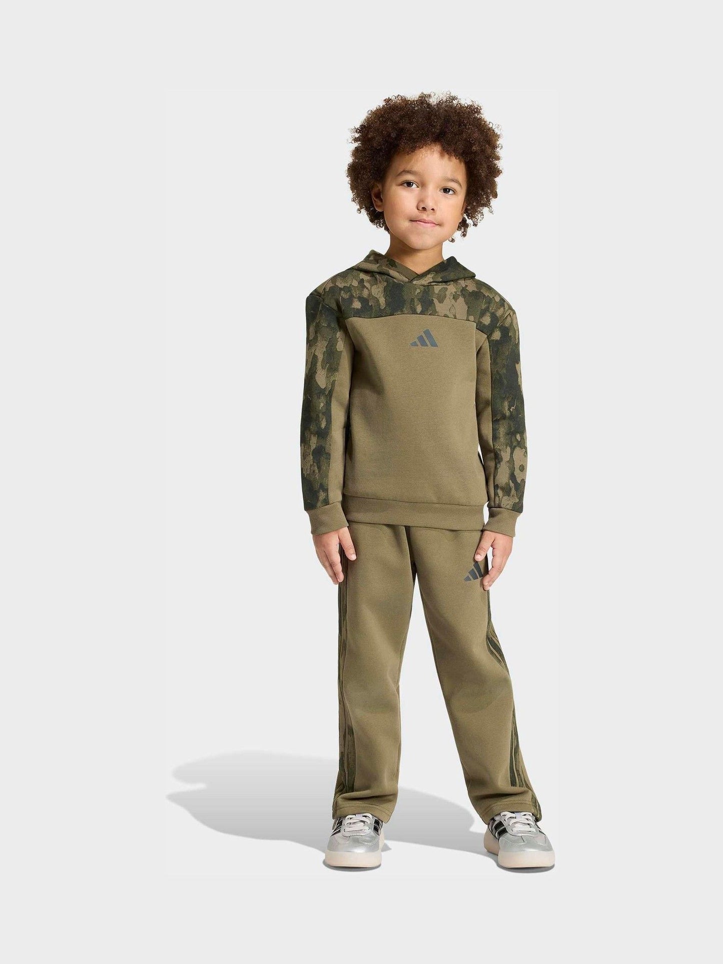 Dsiney Kidz - adidas Green Seasonal Essentials Hooded Joggers Set image 1