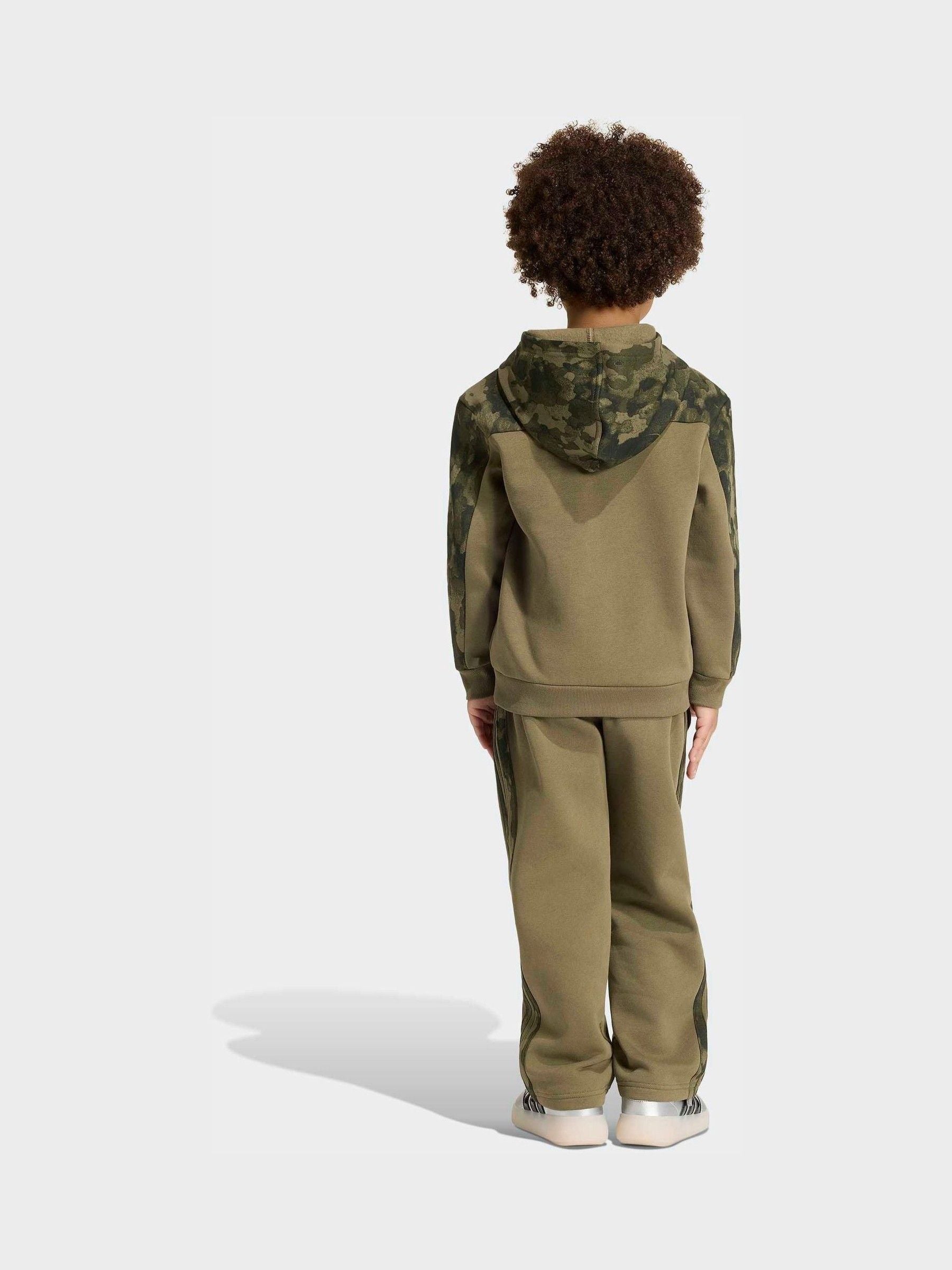 Dsiney Kidz - adidas Green Seasonal Essentials Hooded Joggers Set image 2