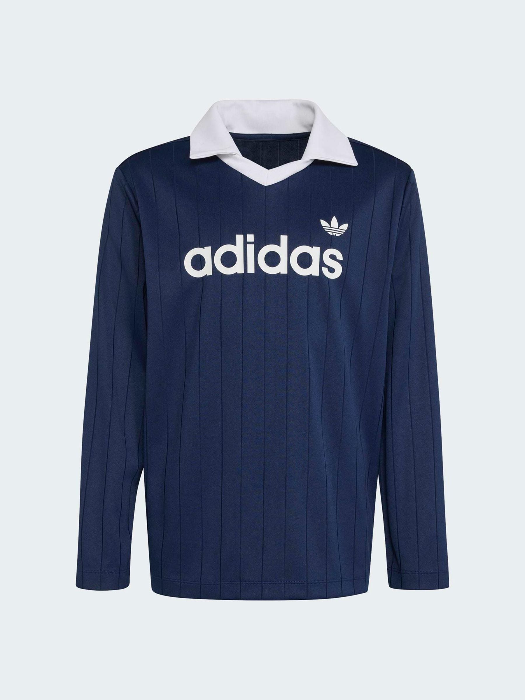 Dsiney Kidz - adidas Originals Blue Long Sleeve Pinstripe Polo Shirt image 5