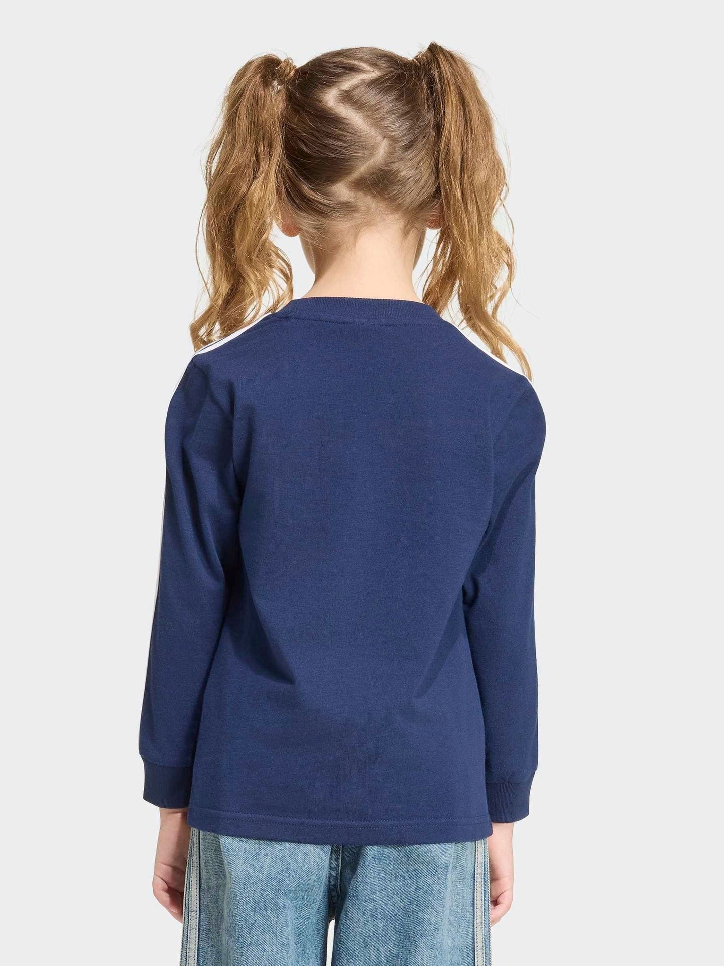 Dsiney Kidz - adidas Originals Blue 3-Stripe Long Sleeve T-Shirt image 2