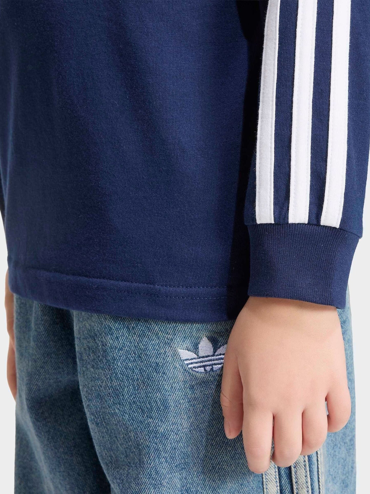 Dsiney Kidz - adidas Originals Blue 3-Stripe Long Sleeve T-Shirt image 5