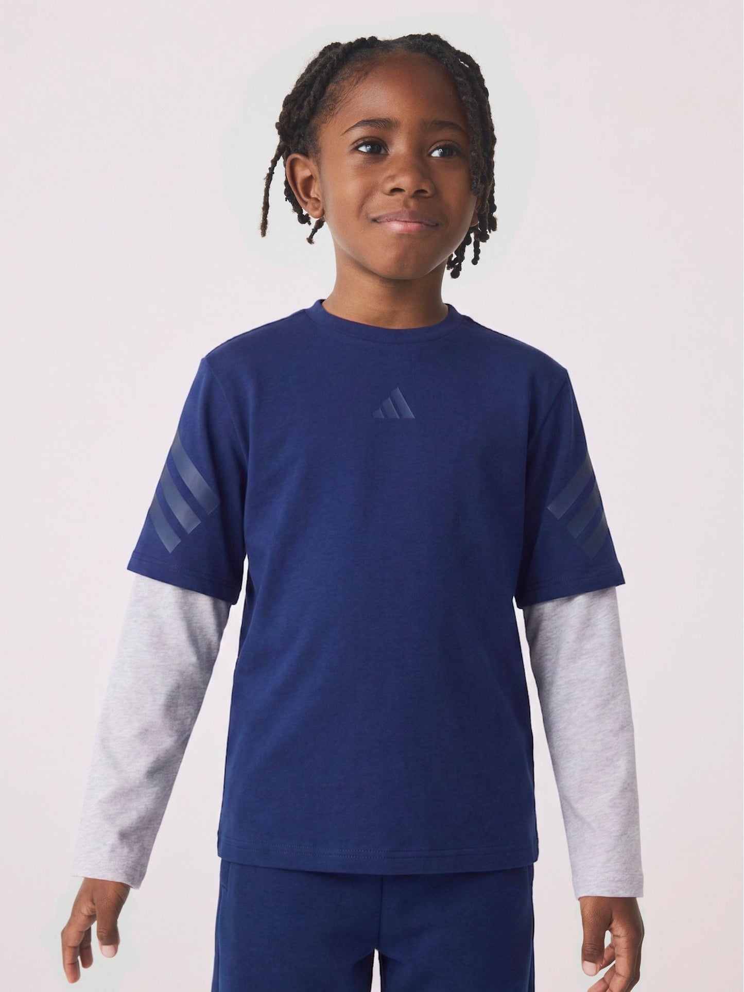 Dsiney Kidz - adidas Blue Future Icons 2-In-1 Long Sleeve T-Shirt image 1