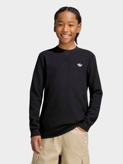 Dsiney Kidz - adidas Originals Black Waffle LS T-Shirt image 1