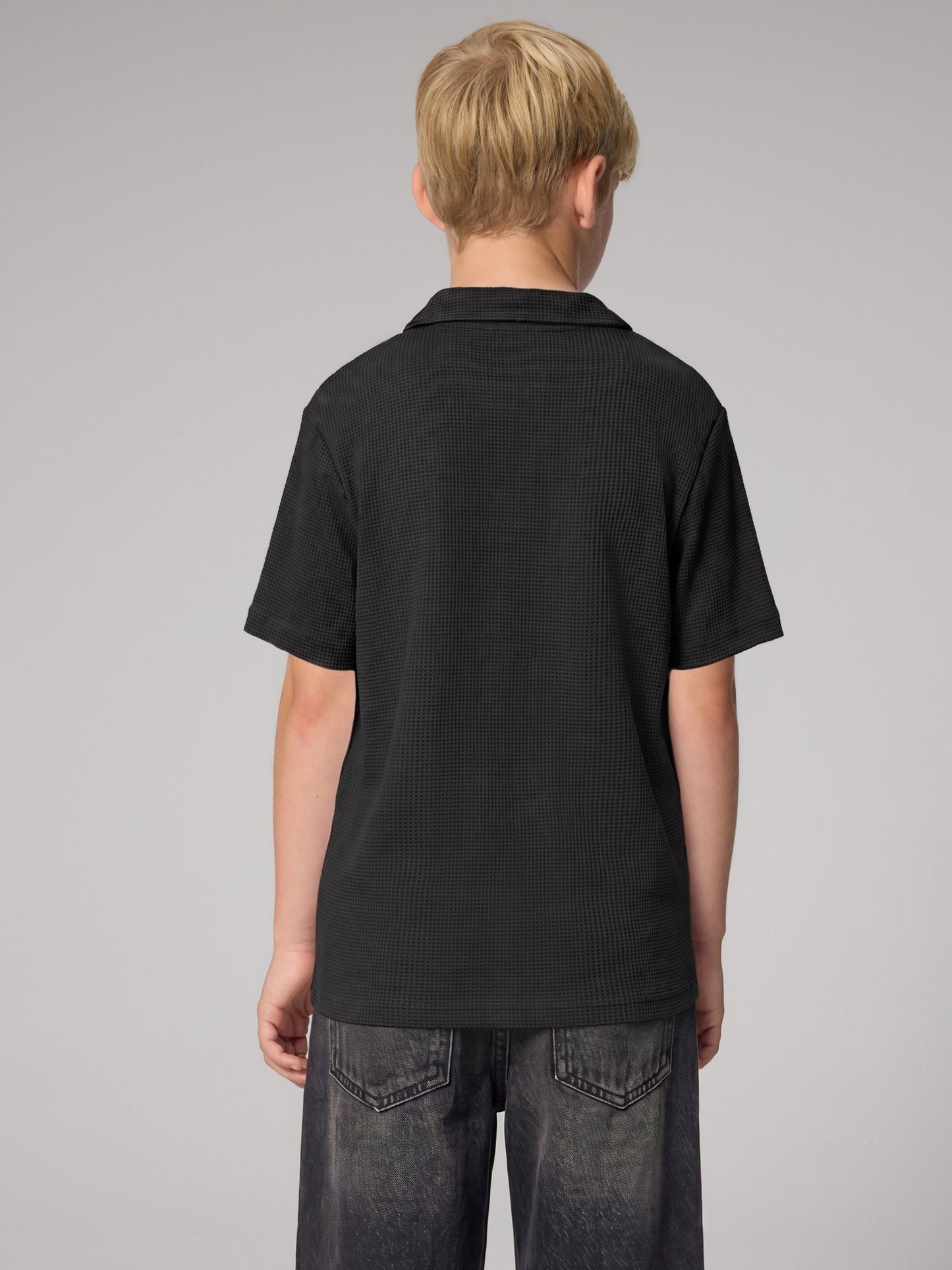 Dsiney Kidz - adidas Originals Black Waffle Polo T-Shirt image 2