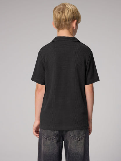 Dsiney Kidz - adidas Originals Black Waffle Polo T-Shirt image 2