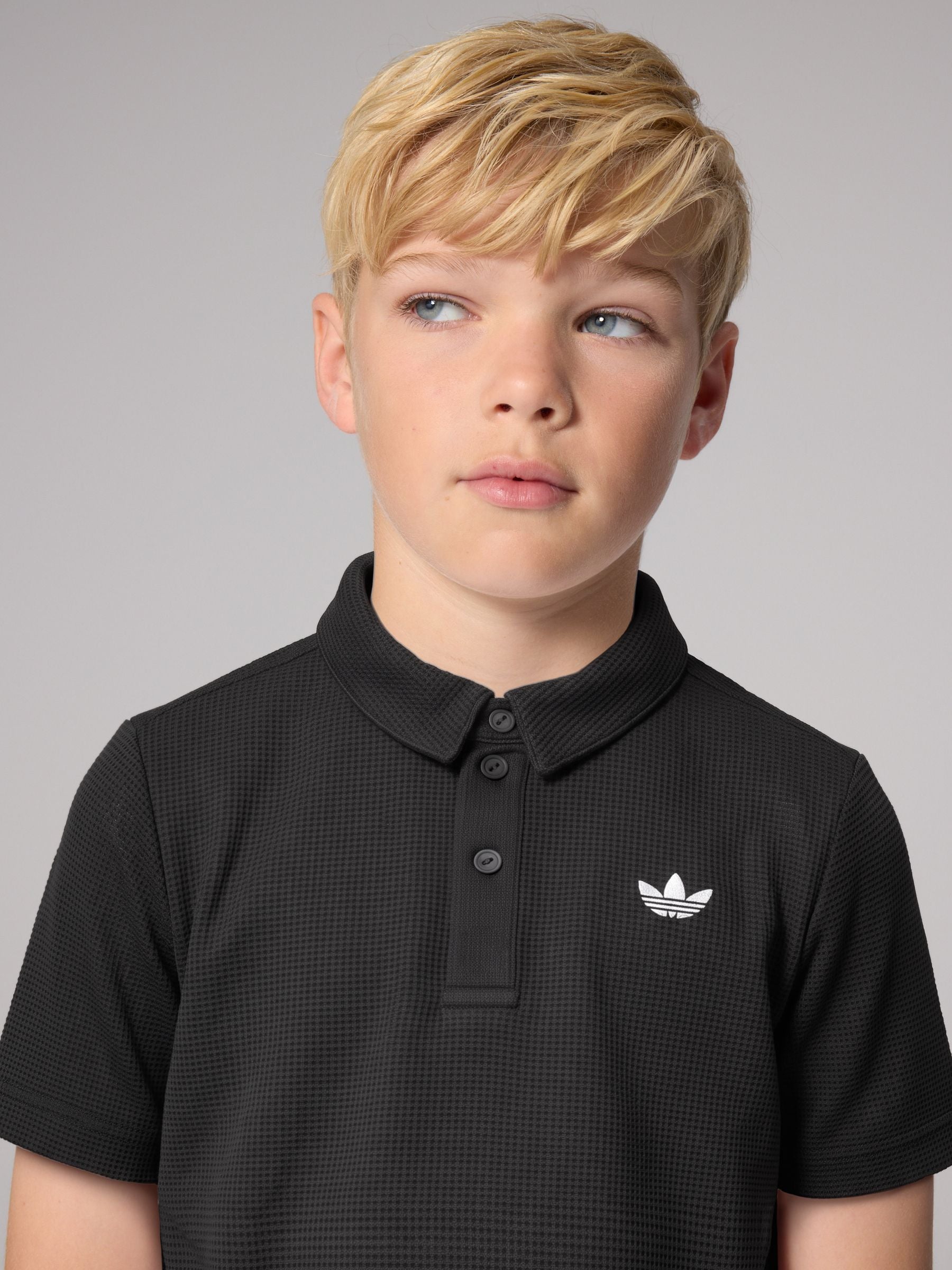 Dsiney Kidz - adidas Originals Black Waffle Polo T-Shirt image 3