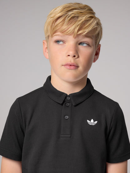 Dsiney Kidz - adidas Originals Black Waffle Polo T-Shirt image 3