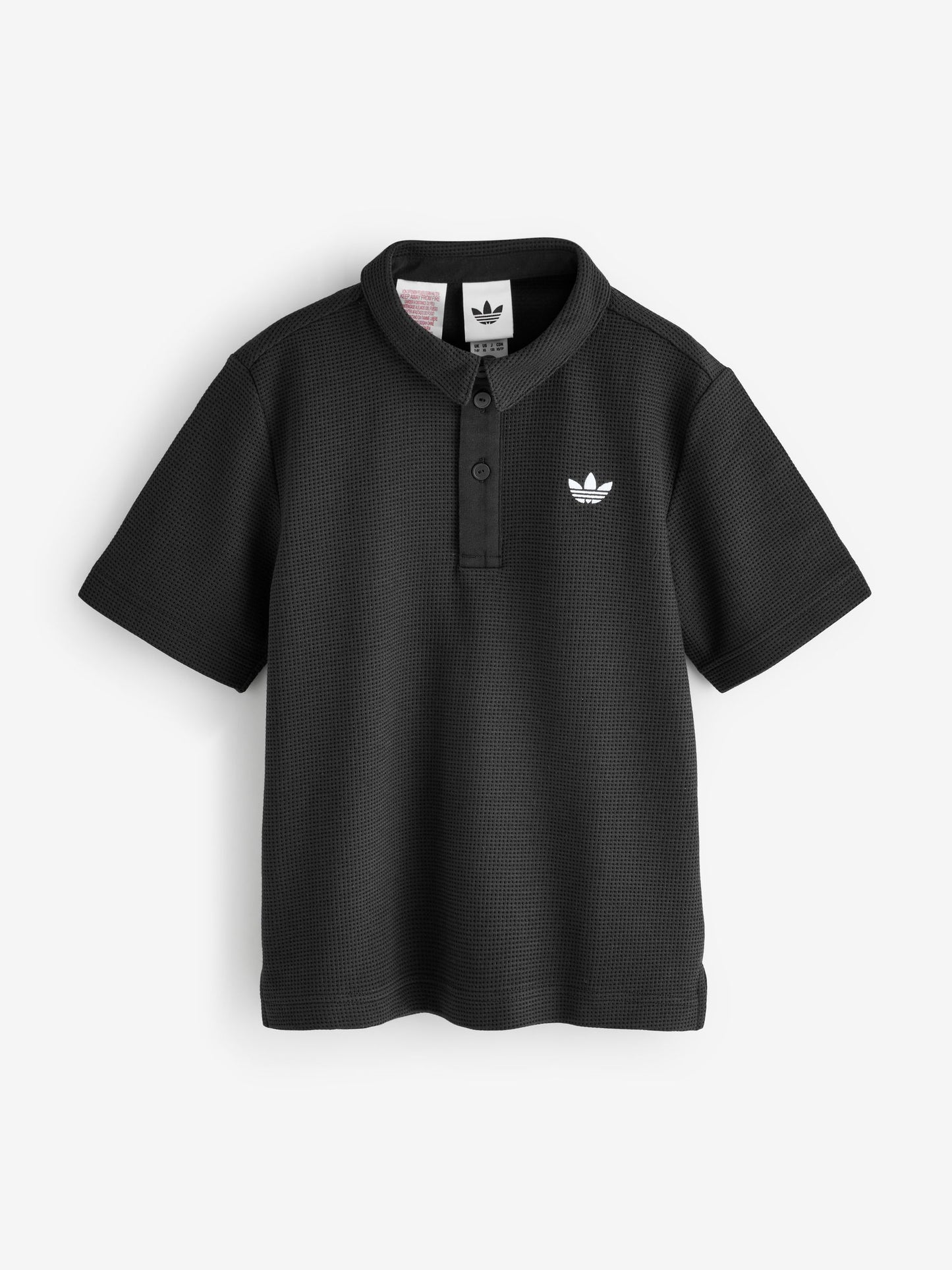 Dsiney Kidz - adidas Originals Black Waffle Polo T-Shirt image 4