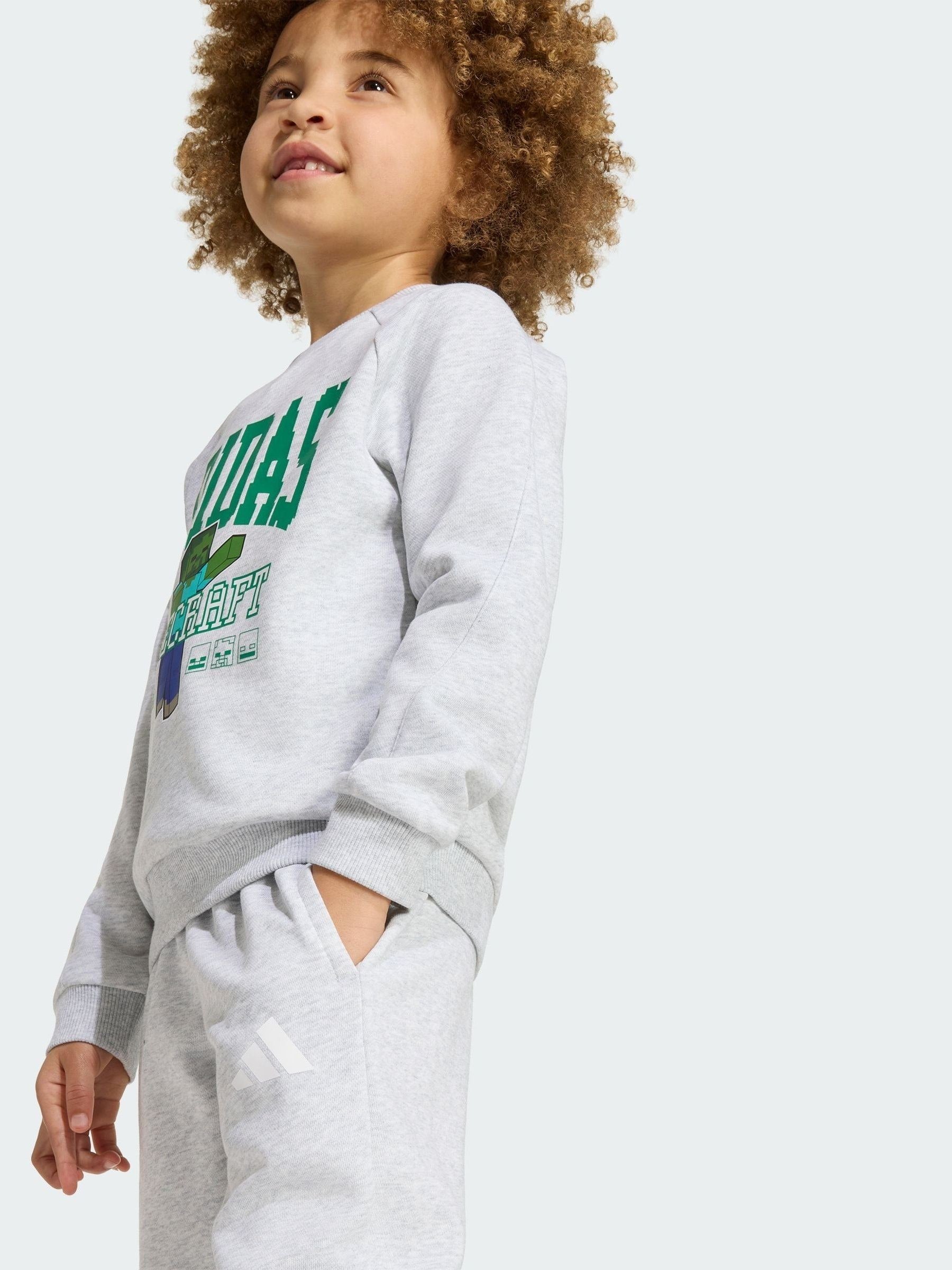 Dsiney Kidz - adidas Grey Minecraft Little Kids Tracksuit image 3