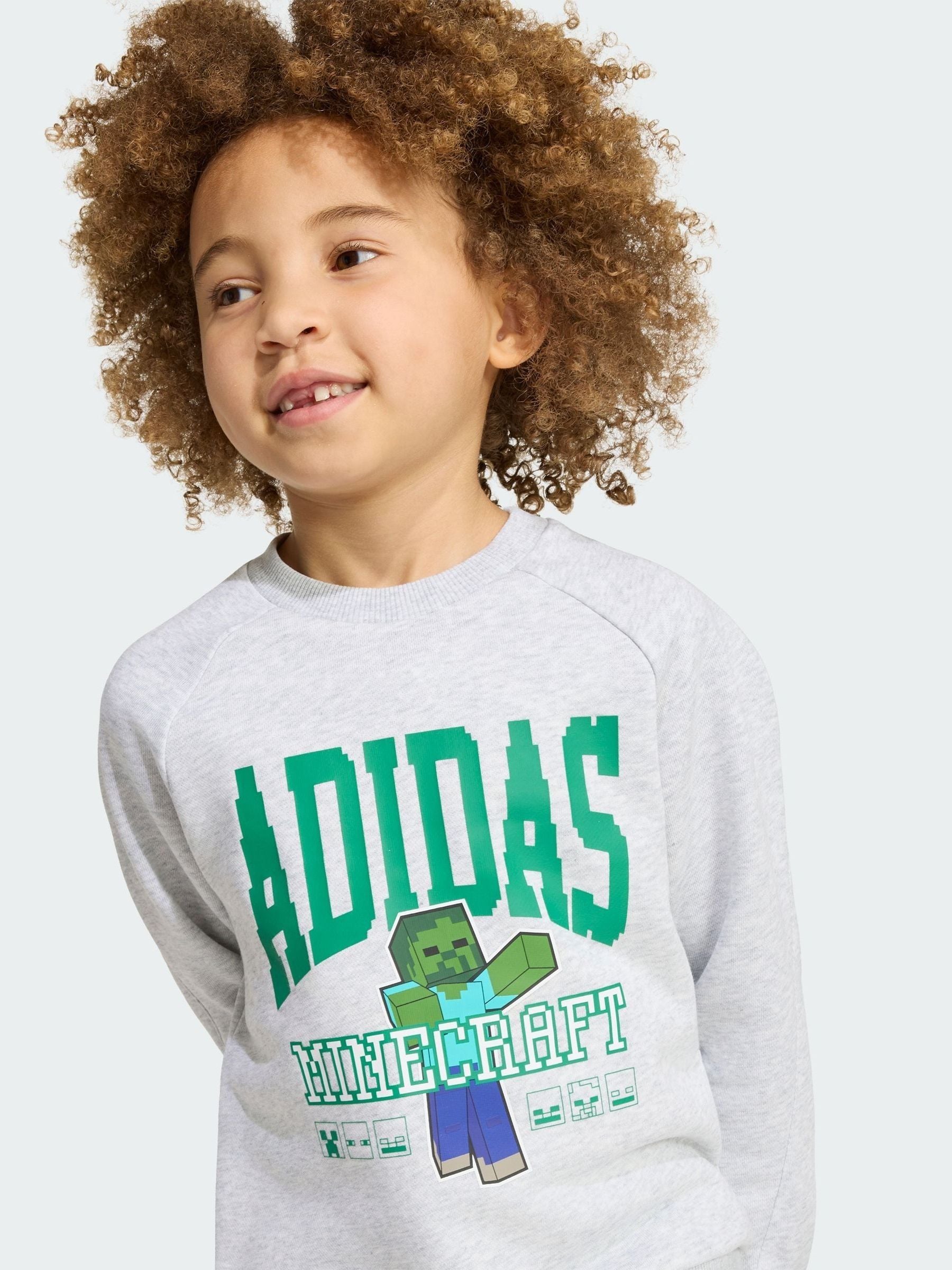 Dsiney Kidz - adidas Grey Minecraft Little Kids Tracksuit image 4