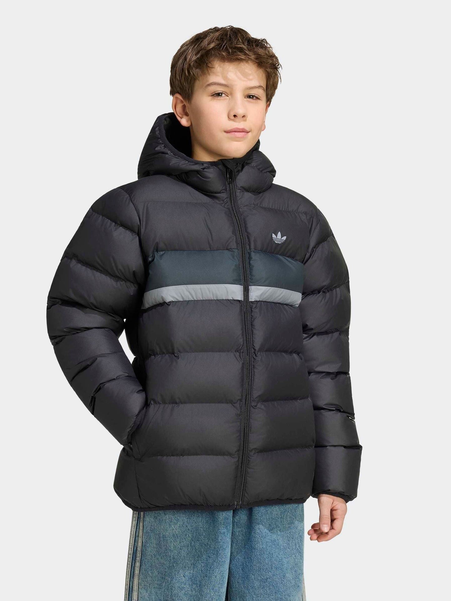 Dsiney Kidz - adidas Originals Black Colour Block Puffer Jacket image 1