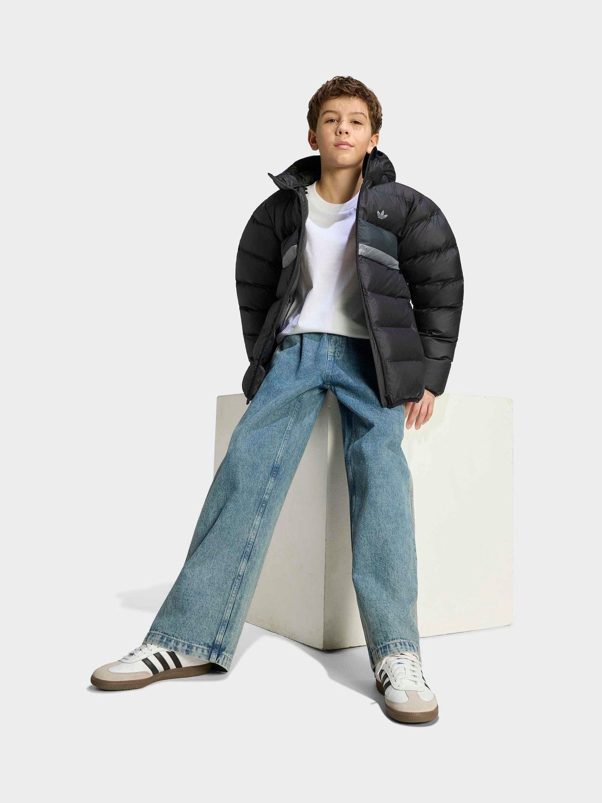 Dsiney Kidz - adidas Originals Black Colour Block Puffer Jacket image 3