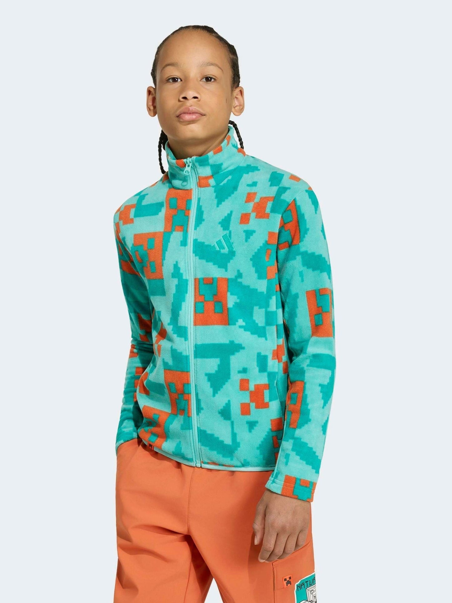 Dsiney Kidz - adidas Green Minecraft Terrex Climawarm Full-zip Fleece Jacket image 1